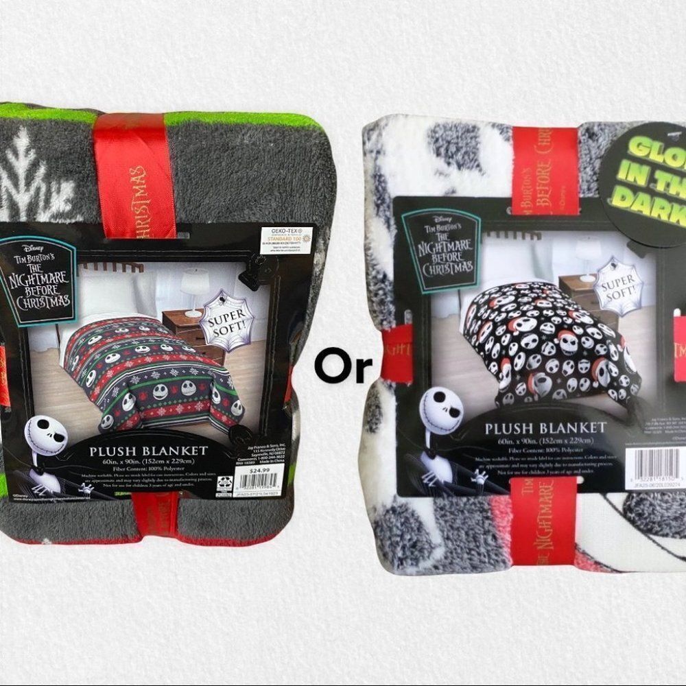 Nightmare Before Christmas Glow In The Dark Blanket‎